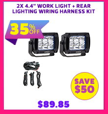 2x 4.4 Work light + Rear Lighting Wiring Harness Kit