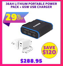 36Ah Lithium Portable Power Pack + 65W USB Charger