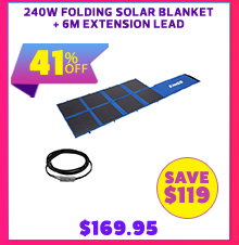 240W Folding Solar Blanket + 6m Extension Lead