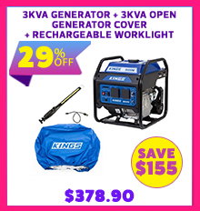 3KVA Generator + 3kVA Open Generator Cover + Rechargeable Lithium LED Worklight