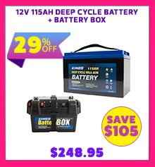 12V 115Ah Deep Cycle Battery + Battery Box
