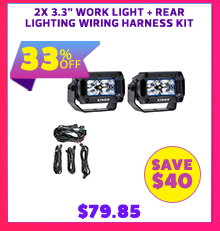 2x 3.3 Work light + Rear Lighting Wiring Harness Kit