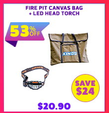 Fire Pit Canvas Bag + LED Head Torch