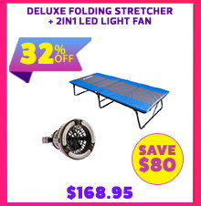 Deluxe Folding Stretcher + 2in1 LED Light Fan