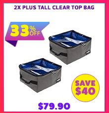 2x Plus Tall Clear Top Bag