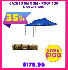 - Gazebo 6m x 3m + Roof Top Canvas Bag