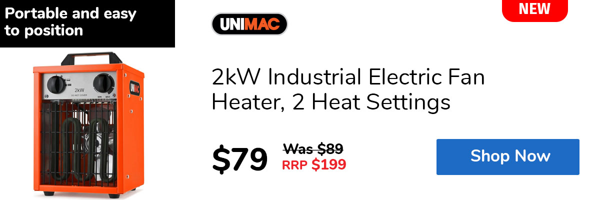 2kW Industrial Electric Fan Heater, 2 Heat Settings
