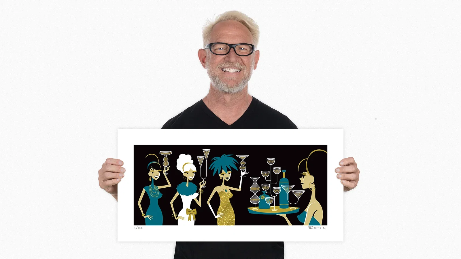 Image of "Chin Chin II" Fine Art Print | Green Edition