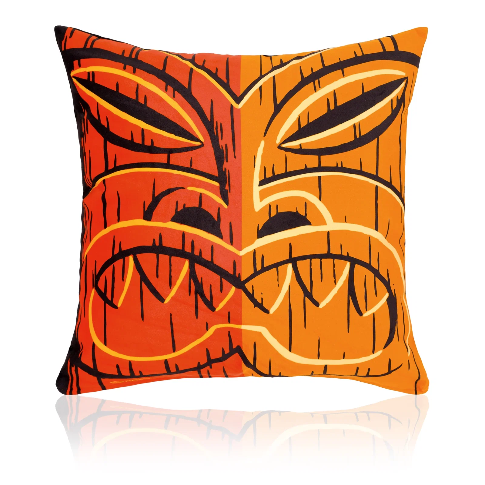 Image of Orange Tiki Pillow