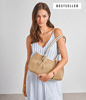 One of our bestsellers - the Nova Raffia Small Shoulder Tote in Oyster
