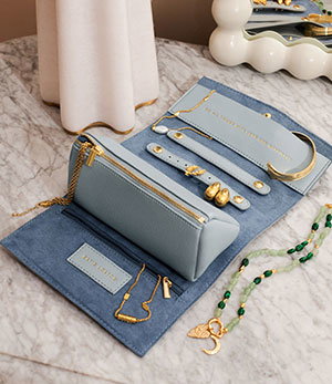Travel Jewellery and Accessories Organiser in Moonstone Blue
