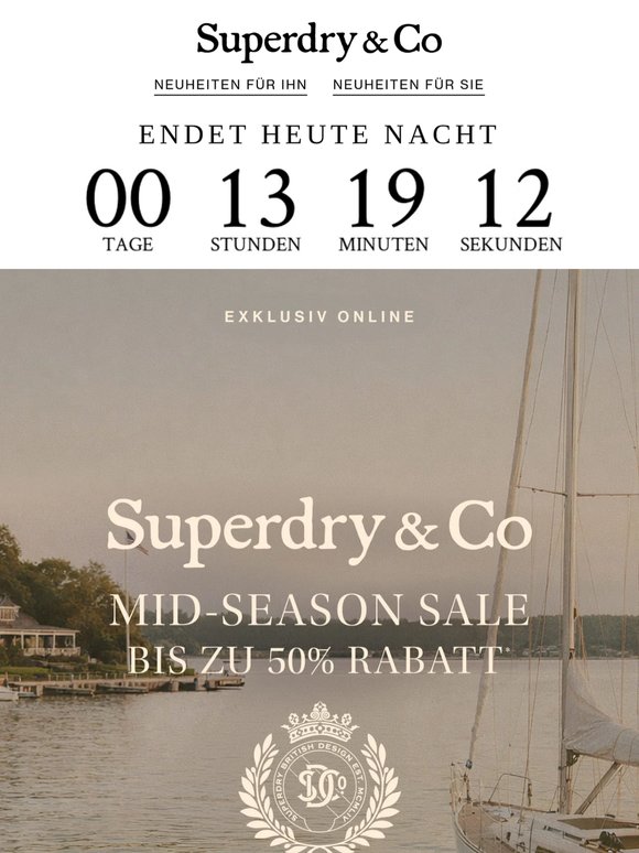 Sale endet heute Abend: Bis zu 50 % Rabatt