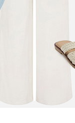 LTS Tall White Wide Leg Linen Trousers