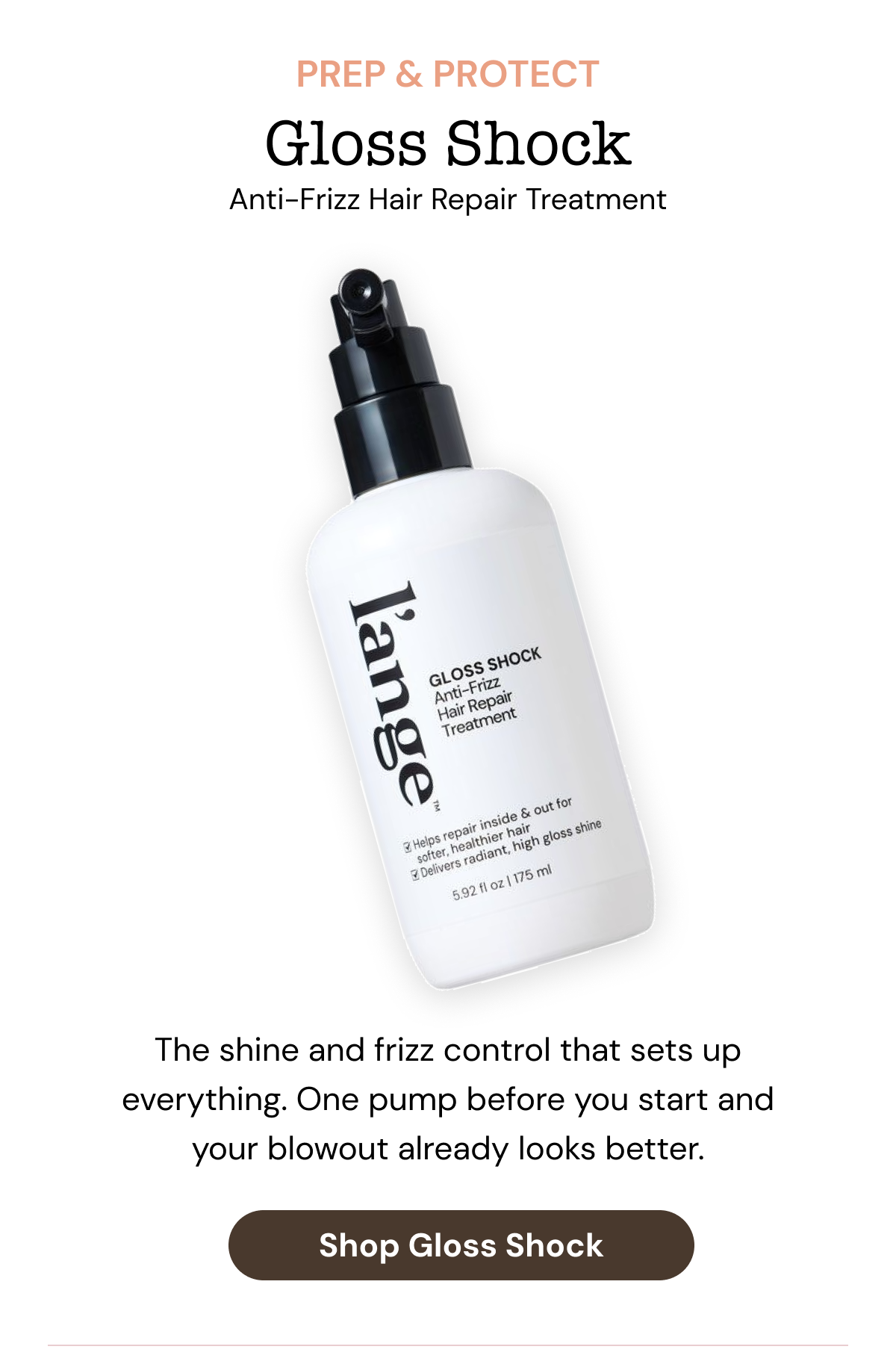 Gloss Shock Anti-Frizz Hair Repair Treatment. 