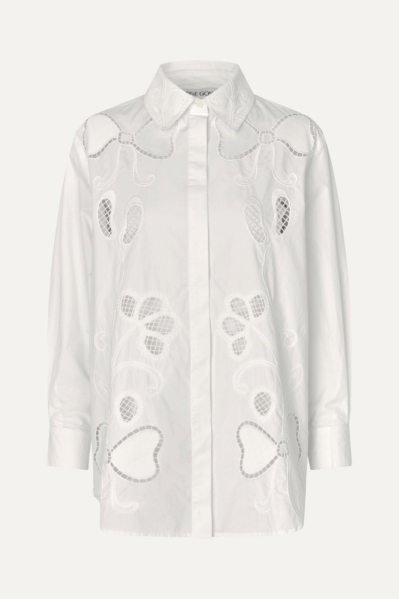 Loose Long Sleeve Shirt - Ballerina Broderie