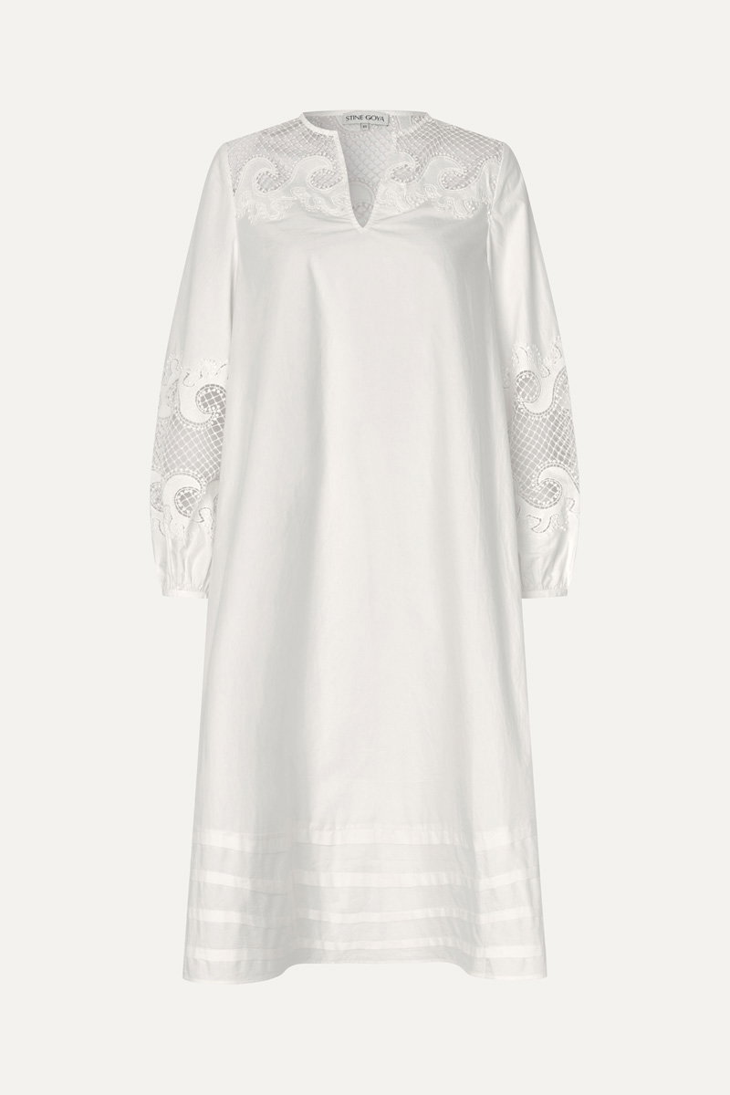 Broderie Long Tunic Dress - Ballerina Broderie