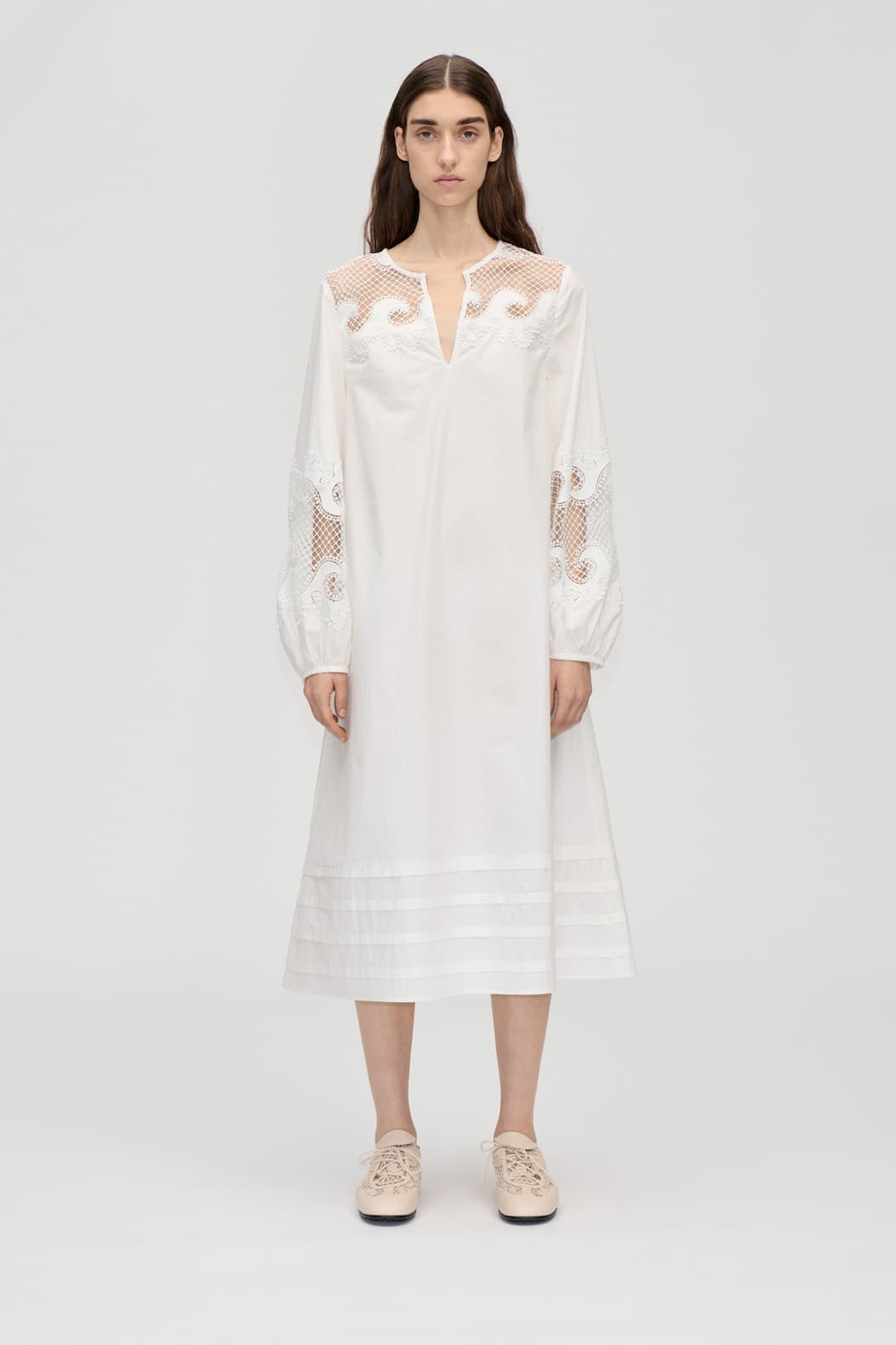 Broderie Long Tunic Dress - Ballerina Broderie