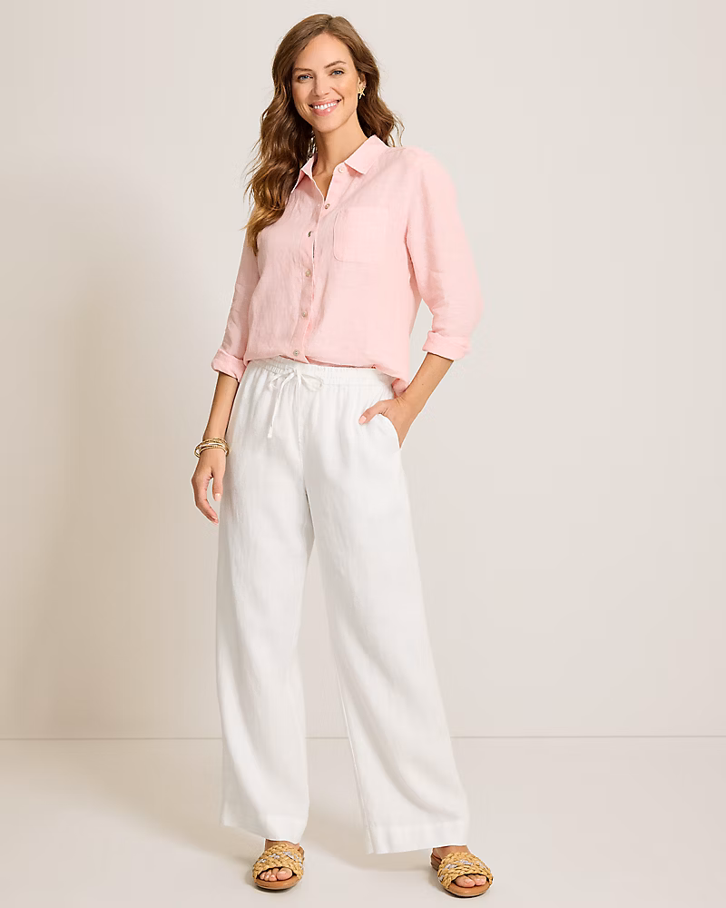 Image of Two Palms High-Rise Linen Easy Pants
