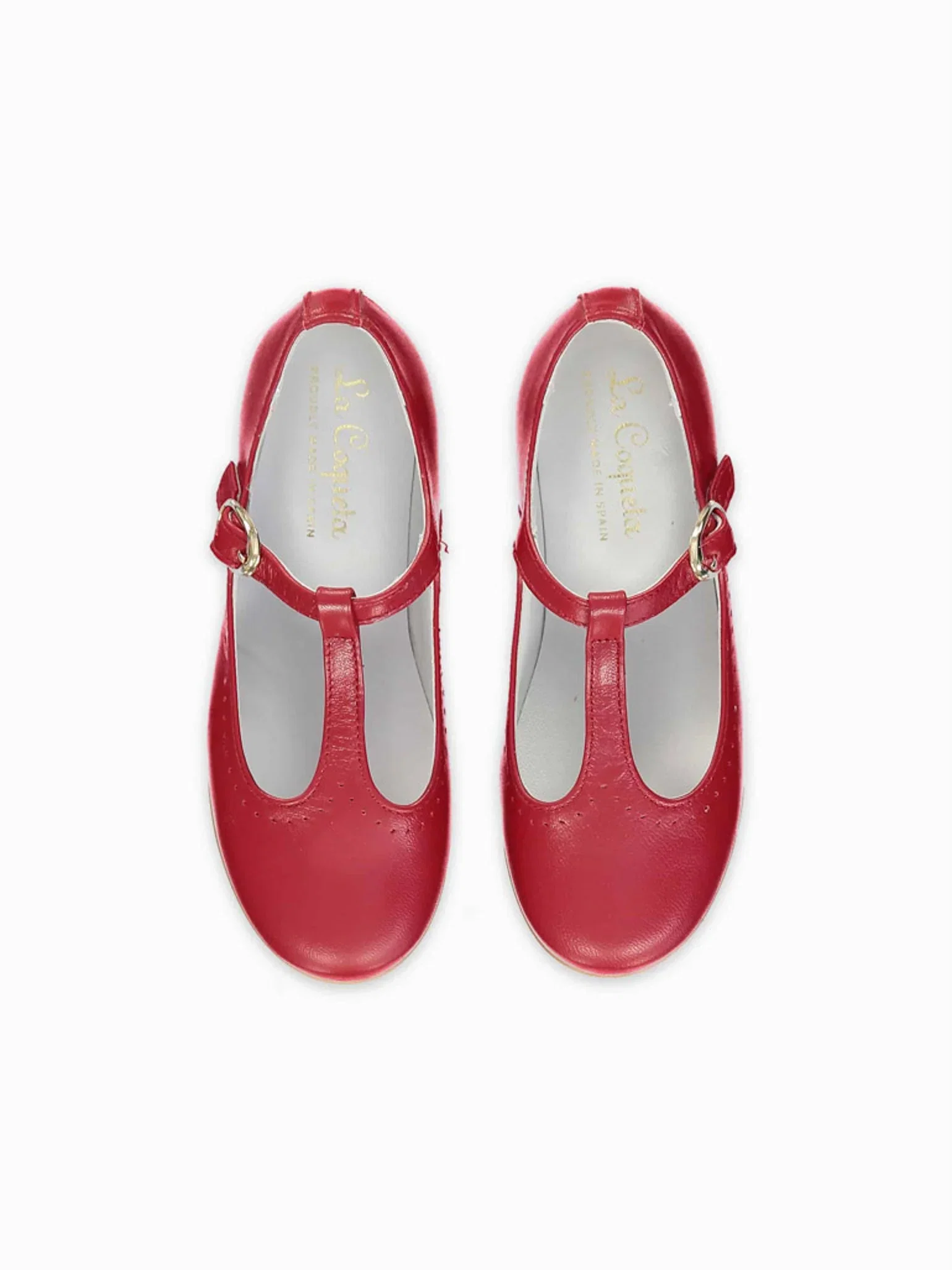 Image of Red Leather Girl T-Bar Shoes