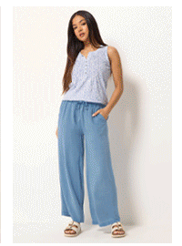 M&Co Light Blue Wide Leg Trousers