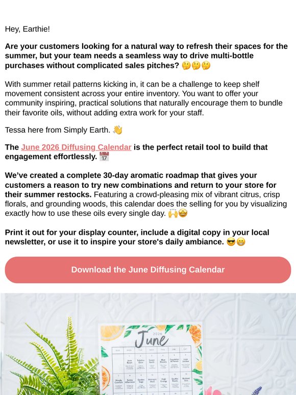 Your diffusing calendar for June is ready