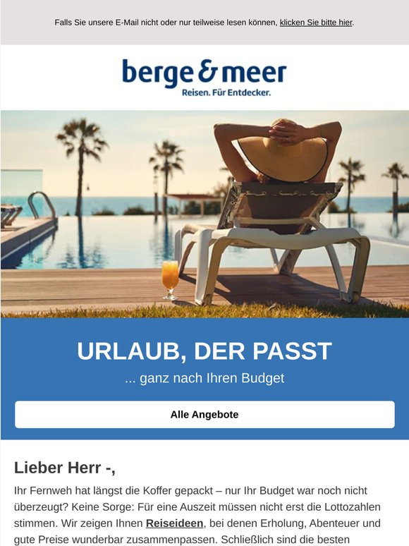 Urlaub, der zum Budget passt ✈️