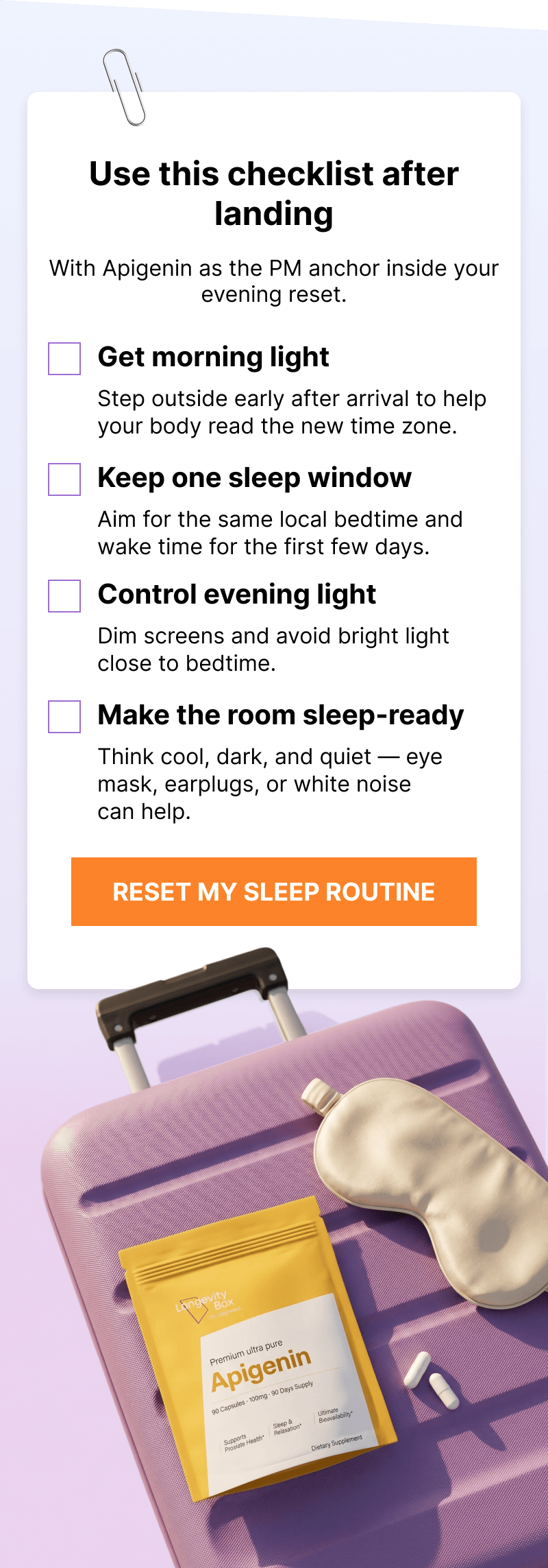 Checklist after landing