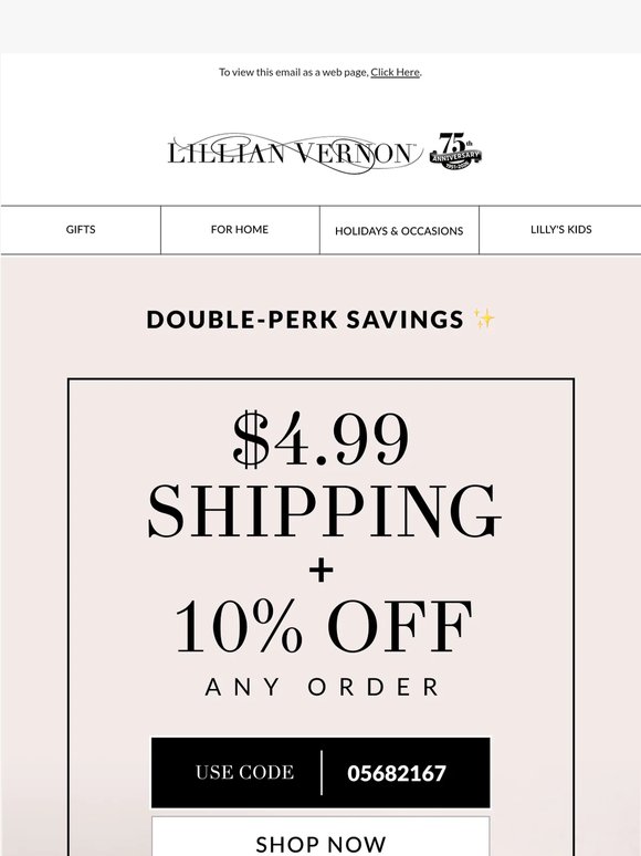 End May in Style — 10% Off + $4.99 Shipping