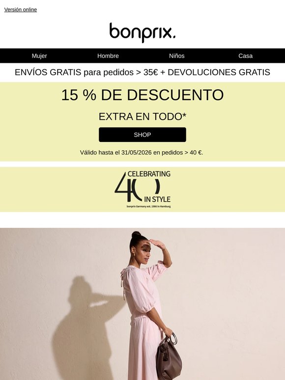 15 % de descuento para ti, solo por hoy