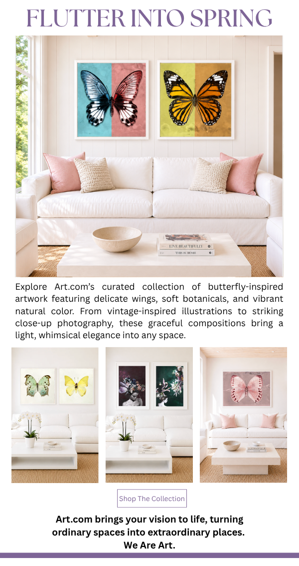 Flutter into Spring - Explore Art.com's curated collection of the butterfly-inspired artwork featuring delicate wings, soft botanicals, and vibrant natural color. From vintage-inspired illustrations to striking close-up photography, these graceful compositions bring a light, whimsical elegance into any space.