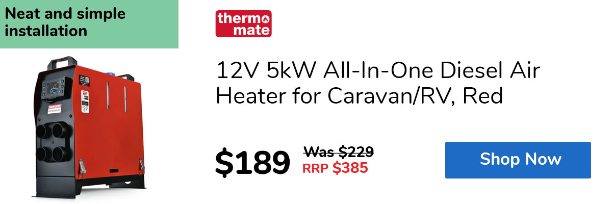 12V 5kW All-In-One Diesel Air Heater for Caravan/RV, Red