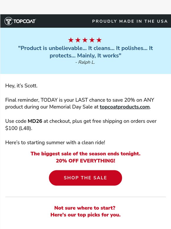 Last Chance! Our Biggest Sale Of The Season Ends Today
