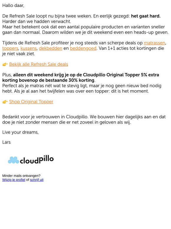 Refresh Sale update: dit gaat hard