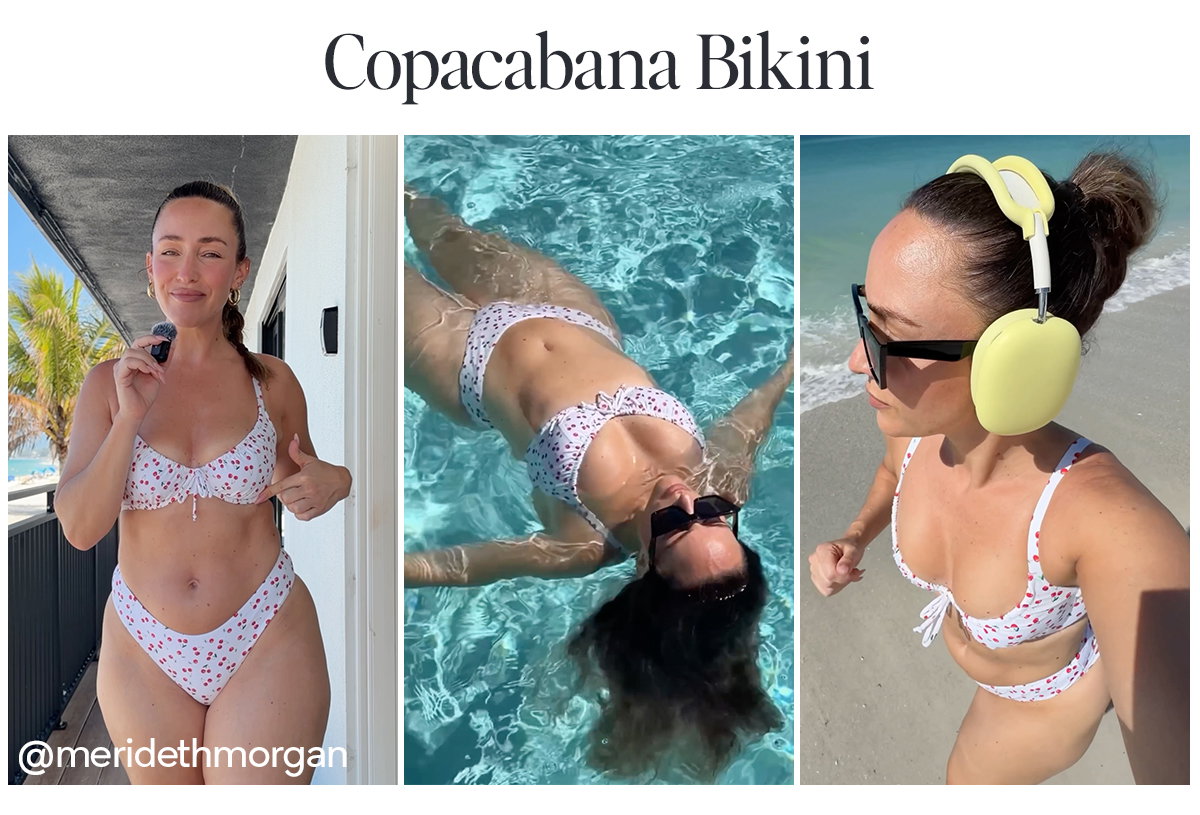 Merideth Morgan wears our Copacabana bikini in cherry print