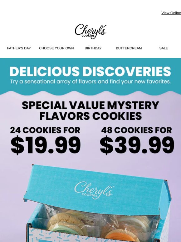 Solve a mystery with every bite - cookies starting at $19.99!