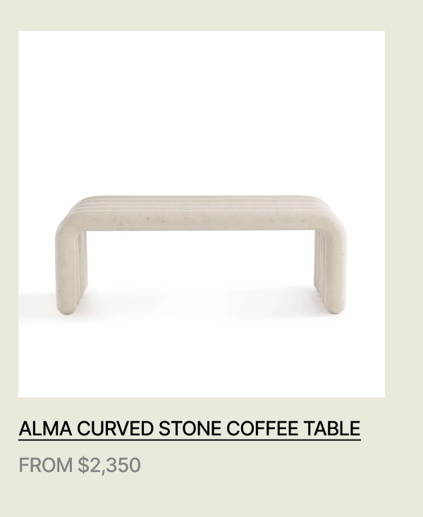 ALMA CURVED STONE COFFEE TABLE - FROM $2,350