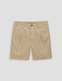 Archie Pleated Short in Sulfur Dune Khaki