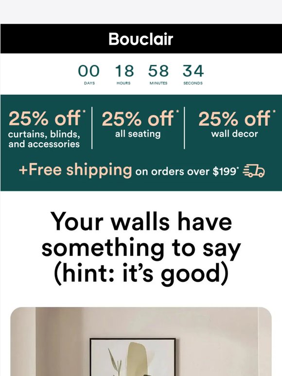 ⌛ Don't miss 25% off all wall decor
