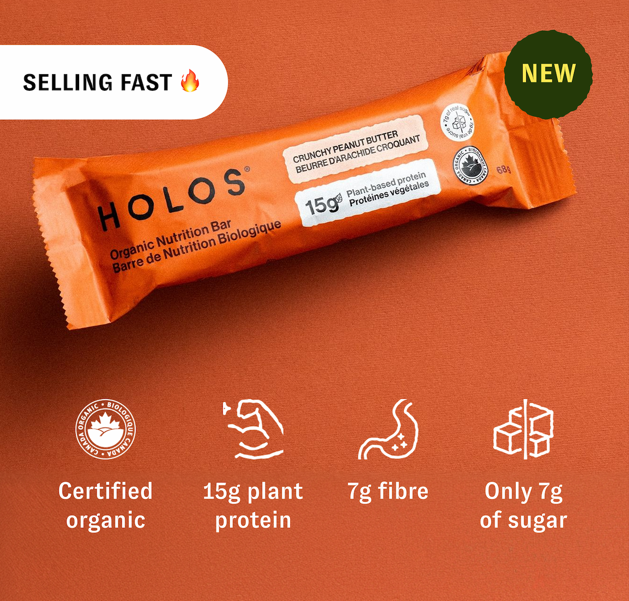 NEW | SELLING FAST | Certified organic | 15g plant protein | 7g fibre | Only 7g of sugar
