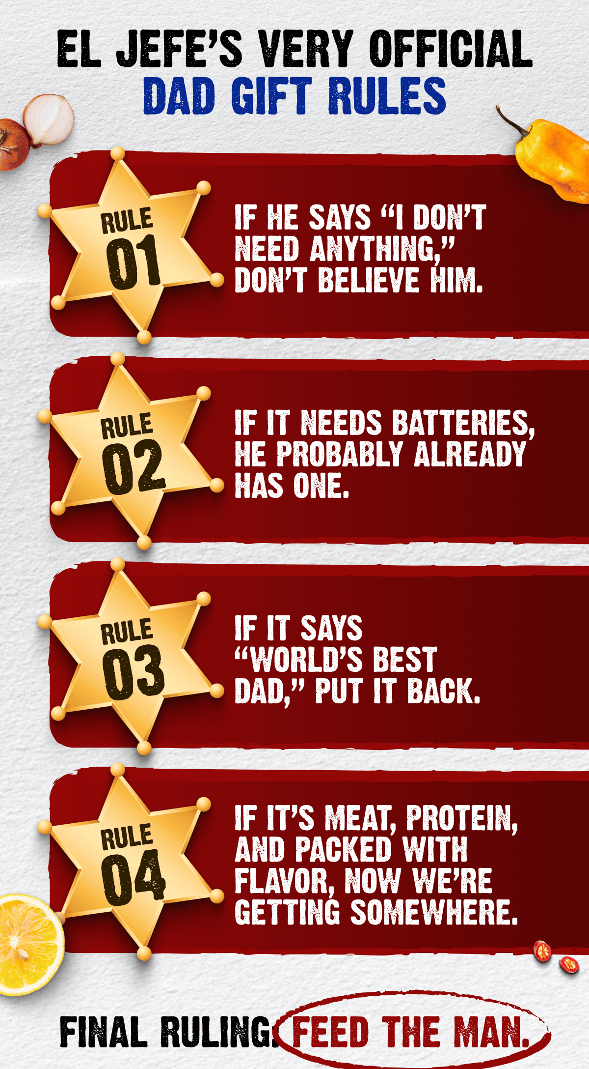 El Jefe's Very Official Dad Gift Rules