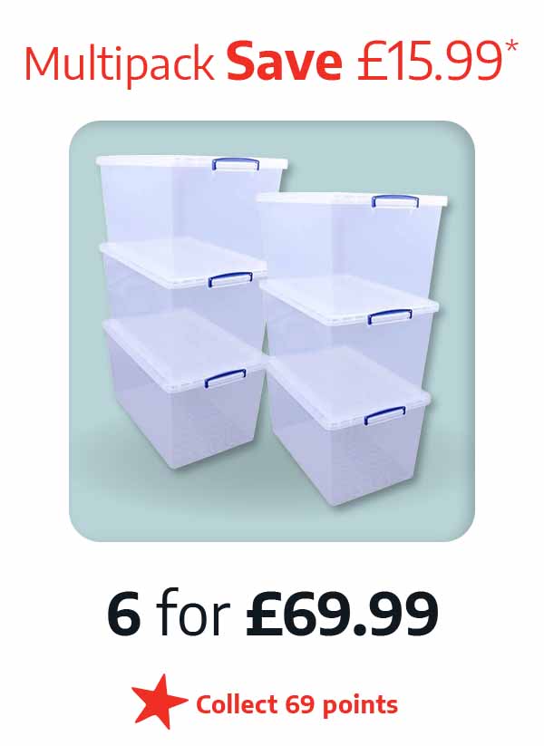 Really Useful Nestable Box 83L - Pack of 6 - £69.99 - Multipack Save £15.99*
