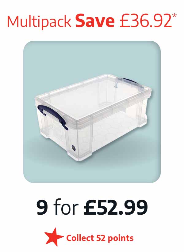 Really Useful Box 9L - Pack of 9 - £52.99 - Multipack Save £36.92* - Collect 52 points