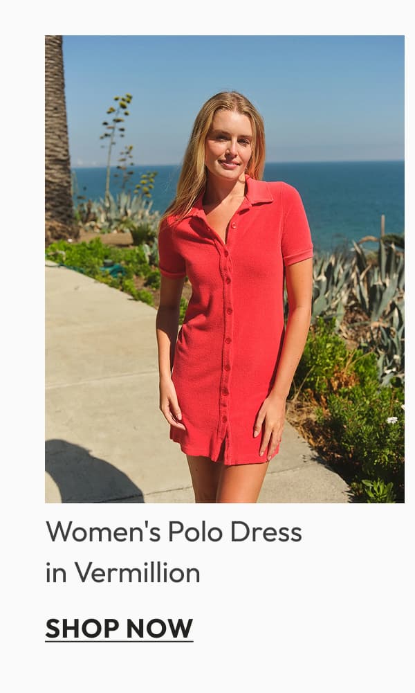 Women's Polo Dress in Vermillion