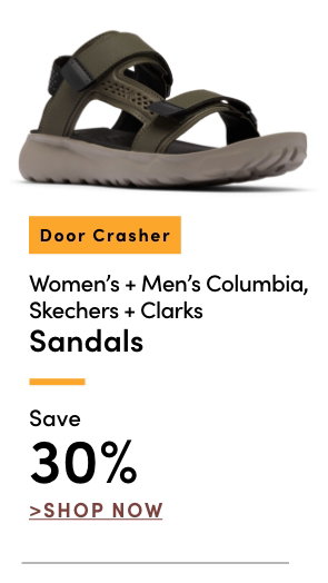 Door Crasher Women's + Men's Columbia, Skechers, & Clarks Sandals Save 30%