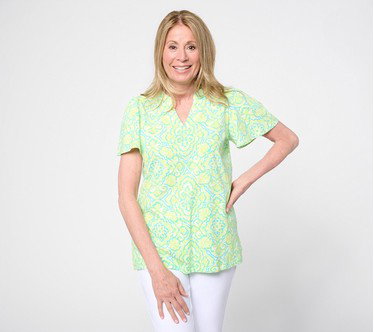 Belle Boho by Kim Gravel Mykonos Mosaic Flutter Sleeve Top