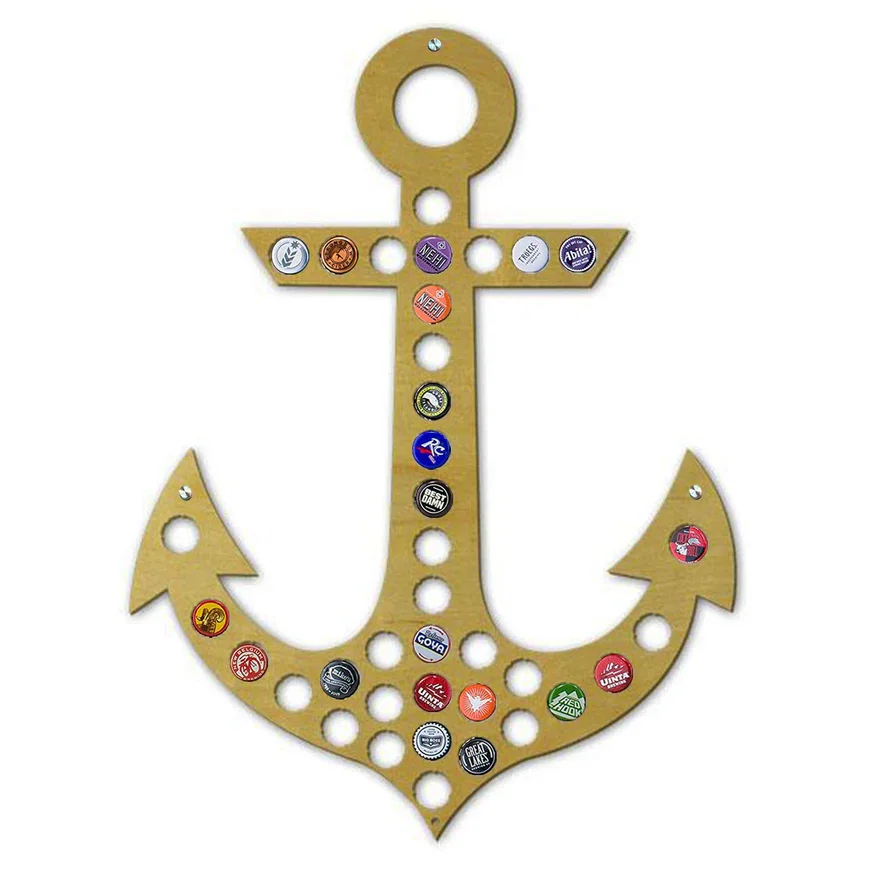 Torched Anchor Beer Cap Holder – Wall Mount Beer Cap Display Art
