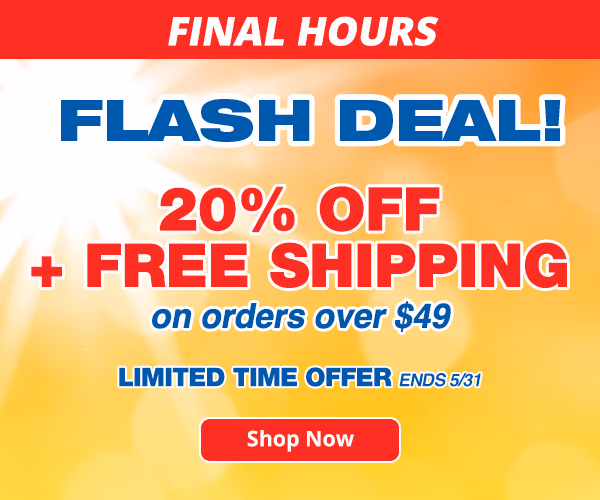 Flash Deal 20% off + Free Shipping on orders over $49