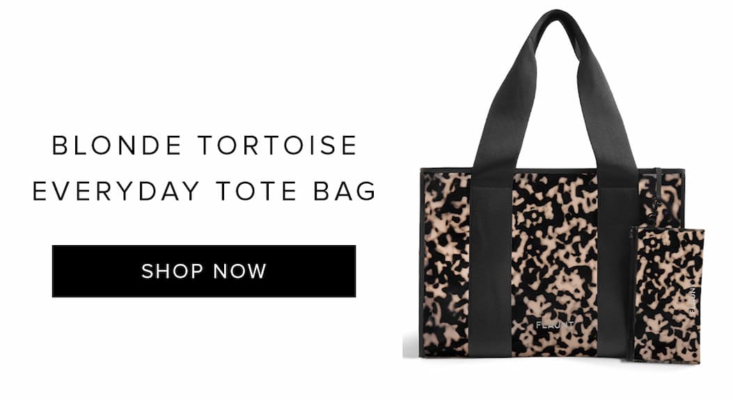 blonde tortoise tote bag