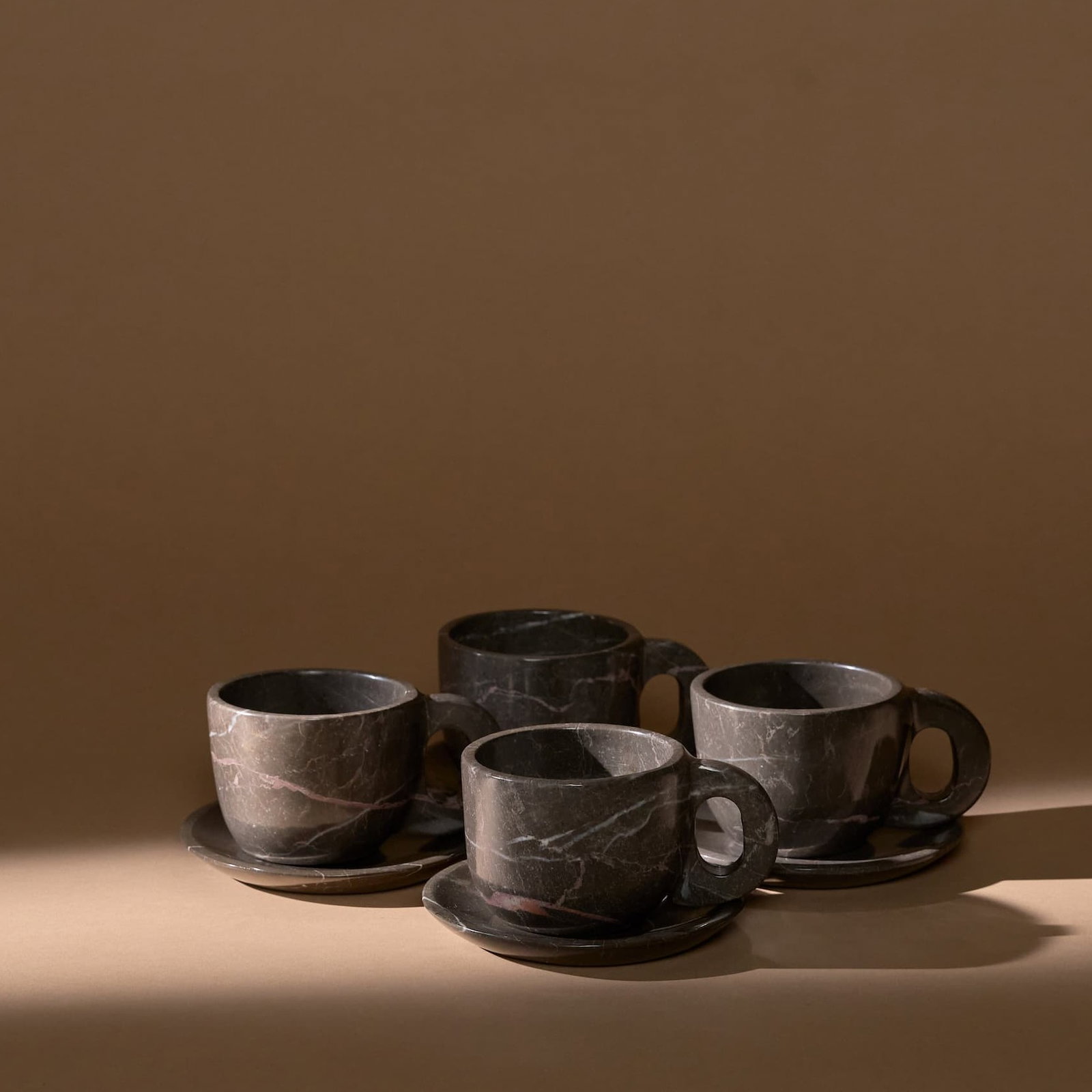 Marble Mug + Saucer | Set of 4