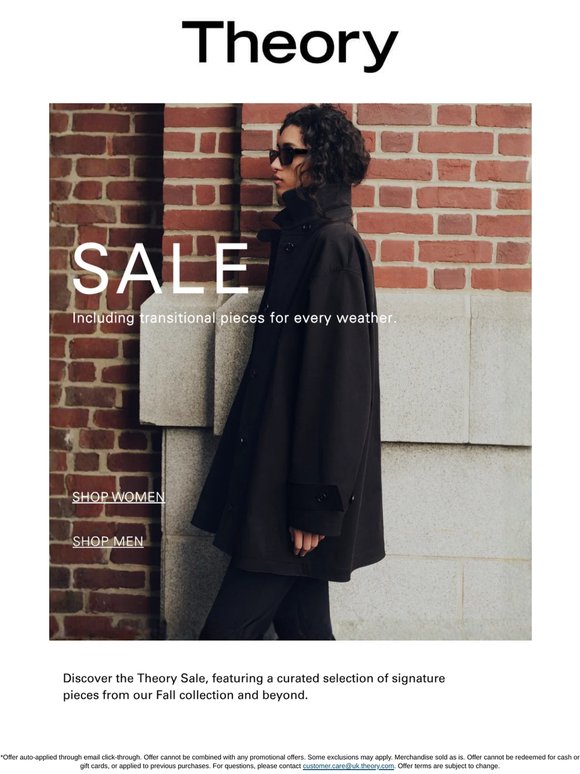 Theory Sale : Including Transitional Pieces